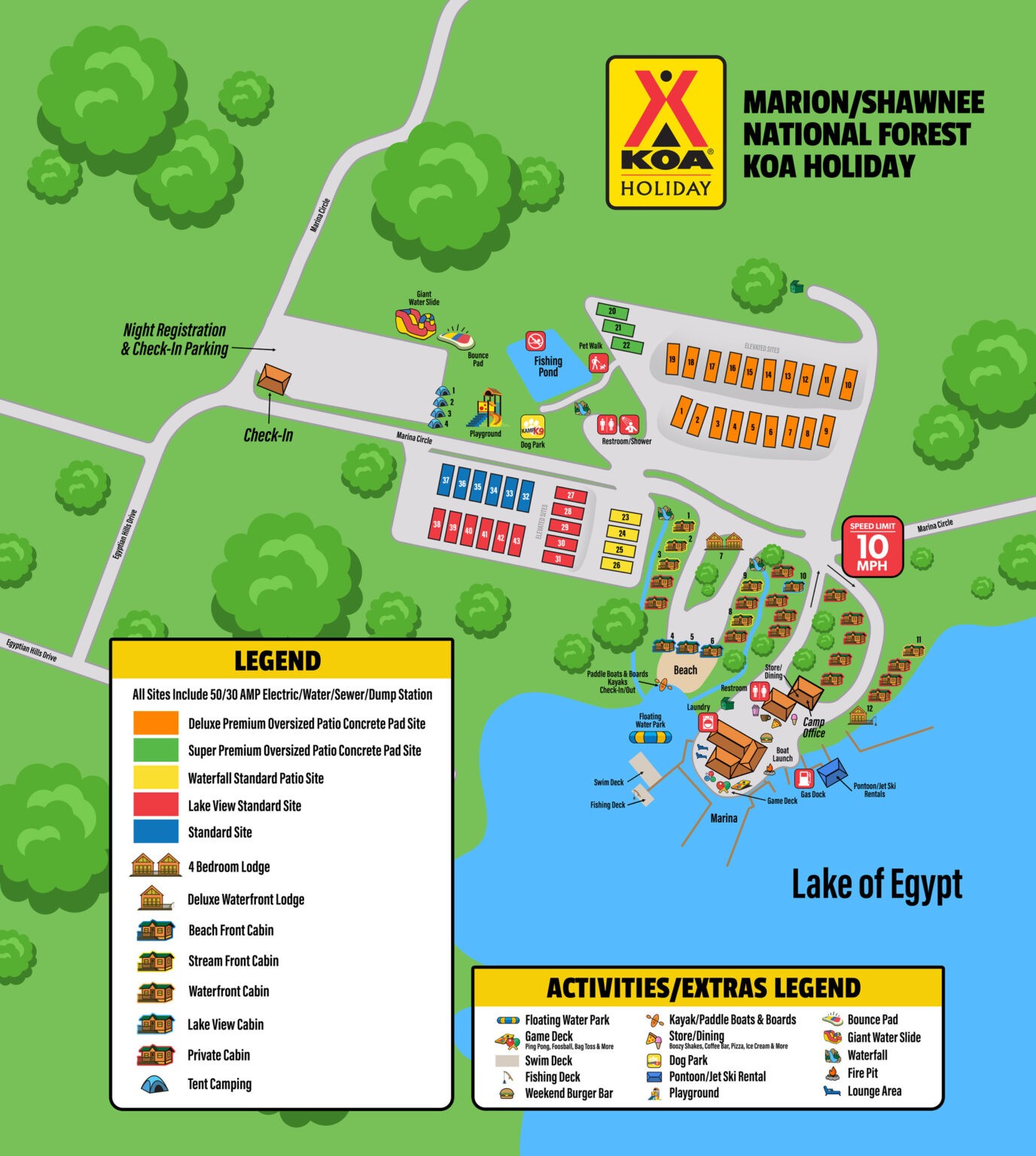 Campground Map Marion Shawnee National Forest KOA Holiday Southern