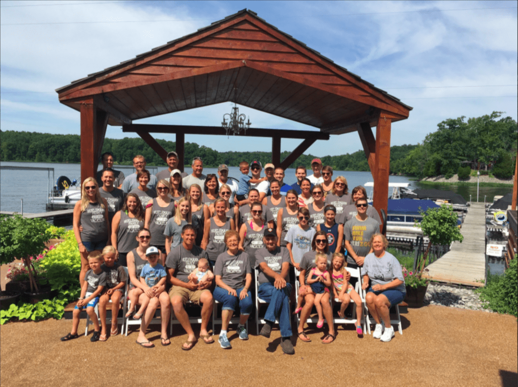 Family sitting for reunion photo at Egyptian Hills Resort